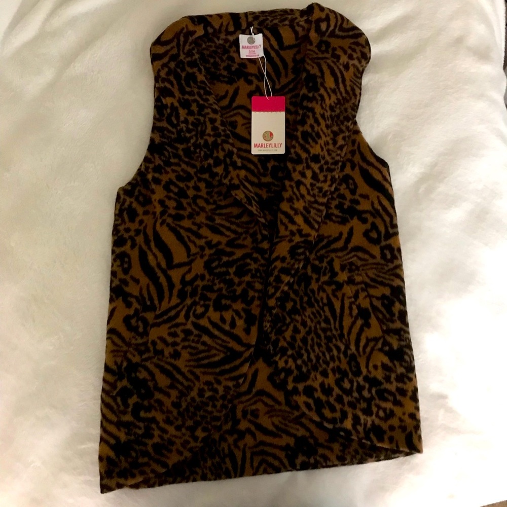 Marley Lilly Faux Fur Fall Tiger Vest